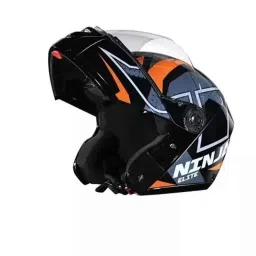 Studds Ninja Elite Super D6 Decor ISI Plastic Matt Black Full Face Flip-Up Helmet, Size: Large-picture-16