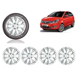 Auto Pearl 4 Pcs 15 inch ABS Silver Car Wheel Cover Set for TATA Bolt XT-picture-23
