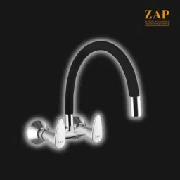 ZAP Brass Chrome Finish Sink Mixer with Flexible Silicon Swivel Spout image 3