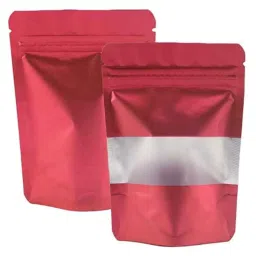 Deera 120x200mm Polyester Matt Red Ziplock Standee Pouch (Pack of 100)-picture-23