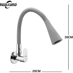 Neelkund Opal Smart Brass Grey Chrome Finish Flexible Sink Tap with 360 deg Swivel Spout for Kitchen &a; Wash Basin image 2