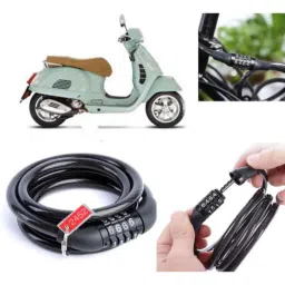 Auto Pearl PVC &a; Plastic Black Combination Cable Lock for GTS Super 125 BS6-picture-12