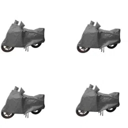 Mobidezire Polyester Grey Bike Body Cover for Bajaj Discover 100 DTS-i (Pack of 2) image 2
