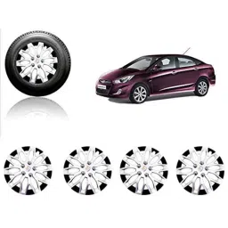 Auto Pearl 4 Pcs 14 inch ABS Silver &a; Black Car Wheel Cover Set for Hyundai Verna Transform-picture-28