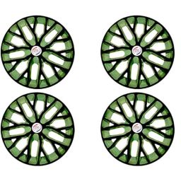 Auto Pearl 4 Pcs 13 inch ABS Black &a; Green Press Type Car Wheel Cover Set for All Cars-picture-40