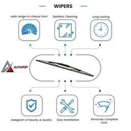 AutoPop 16 inch Co-Driver Side Single Front Wiper Blade for Maruti Suzuki Zen image 2
