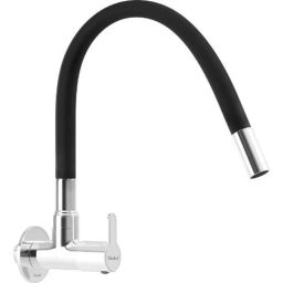 Cloudtail by Prestige Flora Brass Chrome Finish Black Wall Mounted Kitchen Flexible Sink Tap with Rain Spray Spout &a; Flange-picture-43
