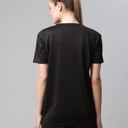 mack jonney Pack of 2 Women Solid Round Neck Polyester Black, Grey T-Shirt image 3