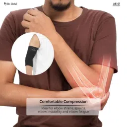 Dr Odin AE-02 Beige Premium Contoured Design Pain Relief Elbow Support for Men &a; Women, Size: M-picture-33
