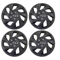 Hotwheelz 4 Pcs 14 inch Matte Black Sporty Wheel Cover with Rings Set for Mahindra Logan-picture-45