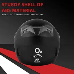 O2 Prox Open Face Helmet With Clear Scratch Resistant Visor &a; Adjustable Strap Head Protector For Bike Motorcycle Unisex Scooty Men girl Women Riding (2g, Black, M) image 3
