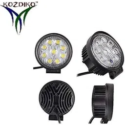 Kozdiko 2 Pcs 27W 4 inch 9 LED Waterproof Round White Fog Light Set with Mounting Brackets for Mahindra Logan, kozd_19933 image 2