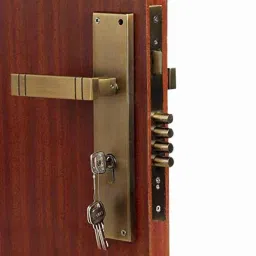 Homexpert Spacio 10 inch 60mm Stainless Steel Antique Brass Finish Cylindrical Plate One Side Key Mortise Door Lock Set-image-44