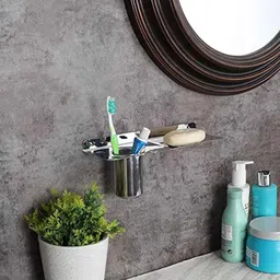 Saze Stainless Steel Chrome Finish Silver Rust Free Wall Mounted Soap Dish with Tooth Brush Holder-picture-24