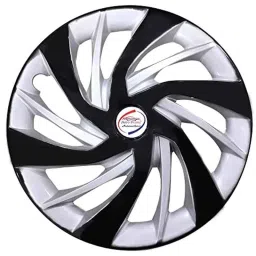 Auto Pearl 4 Pcs 13 inch Black &a; Silver ABS Press Type Hubcap Wheel Cover Set with Retention Ring for Maruti Suzuki Indica image 3