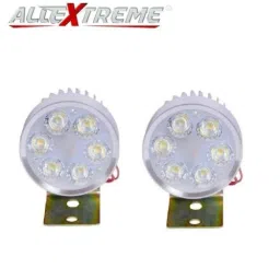 AllExtreme EX6LRF2 18W 6 LED Round Auxiliary Fog Light with Metal Stand (Pack of 2) image 3