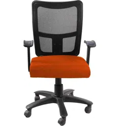 Chair Garage PU Leatherette Red &a; Orange Adjustable Height Office Chair with Back Support, CG118 (Pack of 2)-picture-32