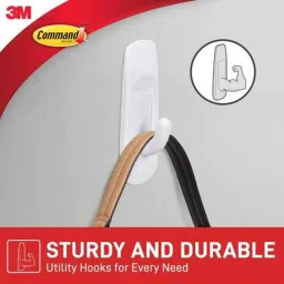 3M Command Small Plastic White Utility Hooks image 3