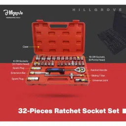 Hillgrove 32 Pcs Heavy 1/2 inch Combination Ratchet Spanner Tool Set with Carry Case, HG0101 image 2