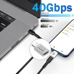 Tobo White 140W USB C Adapter 40Gbps USB Type C Male to Female Data Connector TD-1331CC Phone Converter image 3