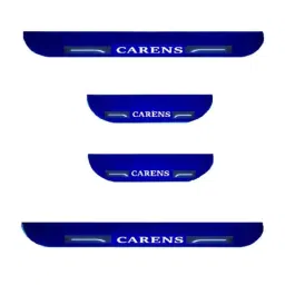 Car Accessories Hub 4 Pcs Acrylic Black Sill Scuff Plate Set with Blue LED for Kia Carens All Model-picture-40