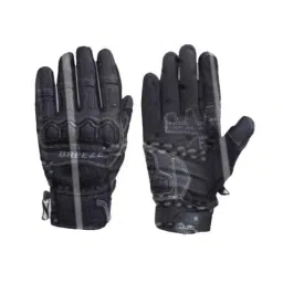 Biking Brotherhood Black Durable Leather &a; Nylon Mesh Breeze Gloves, Size: Medium-image-34