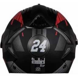 Steelbird SBA-2 Robot Matt Black &a; Red with Silver Helmet, Size (Medium, 580mm) image 3