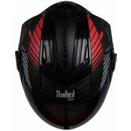 Steelbird SBA-2 Robot Matt Black &a; Red with Silver Helmet, Size (Medium, 580mm) image 5