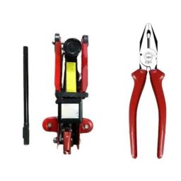 Imported 2 Ton Mild Steel Hydraulic Floor Trolley Jack &a; 8 inch Combination Plier Combo with Box-picture-21