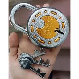 Hindson Galaxy 65mm 8 Lever Round Padlock with 3 Keys, HIN-GLS-BRA-65 image 2