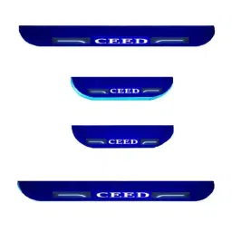 Car Accessories Hub 4 Pcs Acrylic Black Sill Scuff Plate Set with Blue LED for Kia Ceed All Model-picture-46
