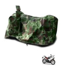 Kozdiko Polyester Jungle Print Waterproof Bike Body Cover with Mirror Pockets &a; Buckle Belt for Triumph Daytona 675 R-picture-11
