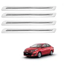 Kozdiko 4 Pcs PVC White Car Bumper Protector Set with Chrome Strip for Toyota Yaris-picture-26