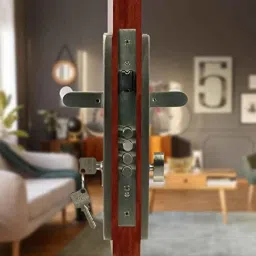 Homexpert MG301 10 inch 60mm Stainless Steel Satin Finish Cylindrical Plate One Side Key Mortise Door Lock Set image 2