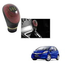 Kozdiko Wooden &a; PU Leather Black Gear Shift Car Knob for Honda Jazz-picture-16