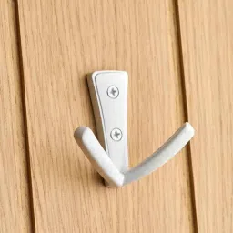 Screwtight Zinc White V Shaped Twin Hook, Z181406WHT-6 (Pack of 6) image 2