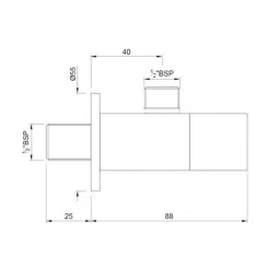 Jaquar Lyric Antique Copper Angular Stop Cock with Wall Flange, LYR-ACR-38053 image 2