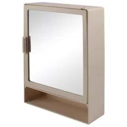Riya 12x16 inch Plastic Ivory Single Door Cabinet Mirror with Shelf image 2