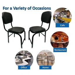 P P Chair Leatherette Black Comfortable Study Chair image 3