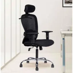 Modern India Leatherette Black High Back Mesh Office Chair, MI255 (Pack of 2) image 5