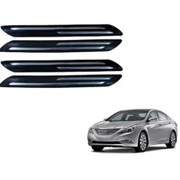 Kozdiko 4 Pcs PVC Black Double Chrome Finish Car Bumper Protector Set for Hyundai Sonata-picture-27