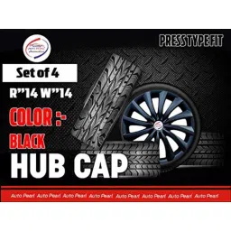 Auto Pearl 4 Pcs 14 inch Black ABS Press Type Hubcap Wheel Cover Set with Retention Ring for Maruti Suzuki SwiftType1 image 3