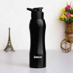 Im Eco Eco-Curve 1 Litre Stainless Steel Black Water Bottle with Leakproof &a; Durable image 2