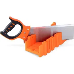 Kravetto 12 inch ABS Orange Mitre Box with Saw for Accurate Cutting image 2