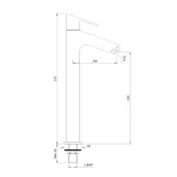 Jaquar Lyric 140mm Chrome Pillar Cock, LYR-CHR-38021 image 2