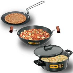 Hawkins Futura 3 Pcs Hard Anodized Cookware Set, ASET 4 (Pack of 3)-picture-44