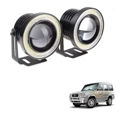 Kozdiko 2 Pcs 15W 3.5 inch High Power White LED Projector COB Fog Light Set with White Angel Eye Ring for Tata Sumo, koz_89344-picture-19