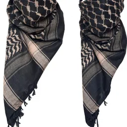 dulhan enterprises Checkered Cotton Blend Men Brown, Black Scarf image 5