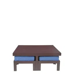 Evok Trendy Engineered Wood Blue Coffee Table with 4 Stool Set, FLILSTPBBUMT68986M image 2