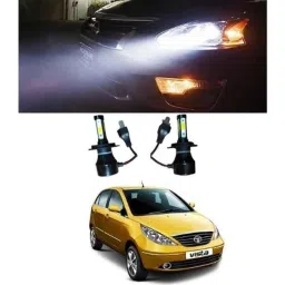Trigcars 2 Pcs 50W 4 Side Micro Chip Heavy Duty Car LED Headlight Set for Tata Indica Vista-picture-39